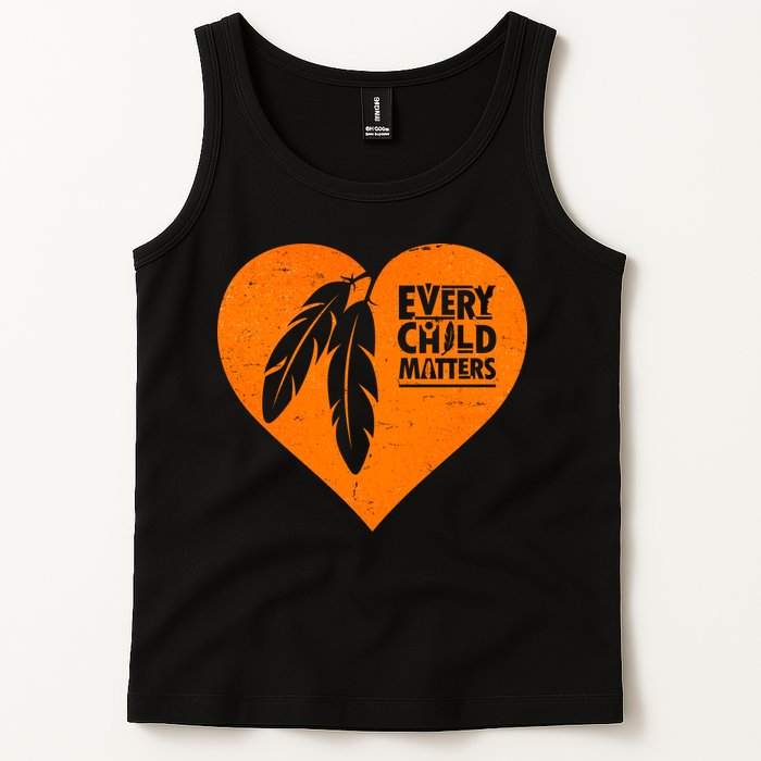 Every Child Matters Native American Feather Heart Tank Top