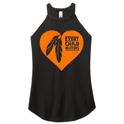 Every Child Matters Native American Feather Heart Women's Perfect Tri Rocker Tank