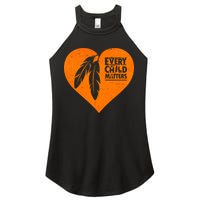 Every Child Matters Native American Feather Heart Women's Perfect Tri Rocker Tank