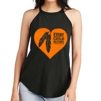 Every Child Matters Native American Feather Heart Women's Perfect Tri Rocker Tank