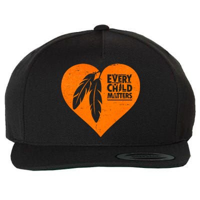 Every Child Matters Native American Feather Heart Wool Snapback Cap