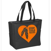 Every Child Matters Native American Feather Heart Zip Tote Bag