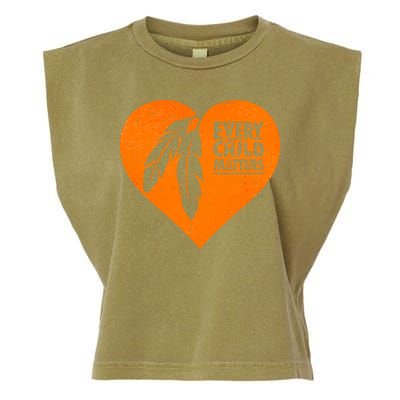 Every Child Matters Native American Feather Heart Garment-Dyed Women's Muscle Tee