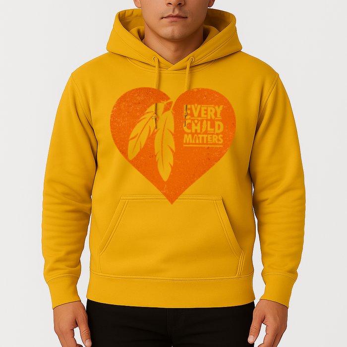 Every Child Matters Native American Feather Heart Hoodie