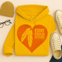 Every Child Matters Native American Feather Heart Hoodie