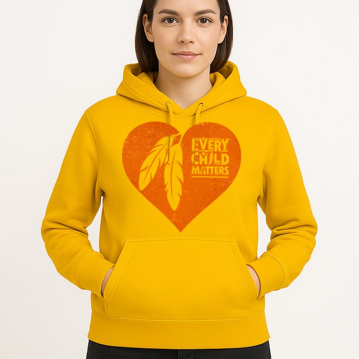 Every Child Matters Native American Feather Heart Hoodie