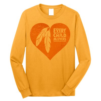 Every Child Matters Native American Feather Heart Long Sleeve Shirt