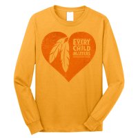 Every Child Matters Native American Feather Heart Long Sleeve Shirt