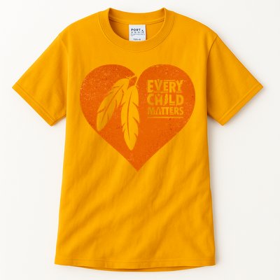 Every Child Matters Native American Feather Heart Tall T-Shirt