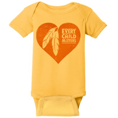 Every Child Matters Native American Feather Heart Baby Bodysuit