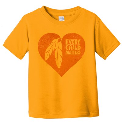 Every Child Matters Native American Feather Heart Toddler T-Shirt