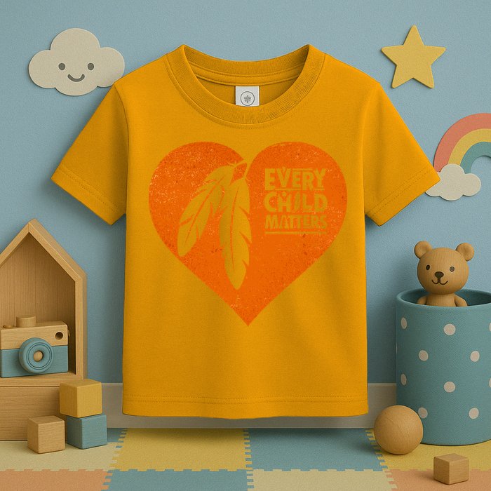 Every Child Matters Native American Feather Heart Toddler T-Shirt