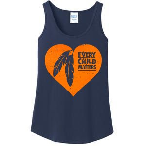 Every Child Matters Native American Feather Heart Ladies Essential Tank