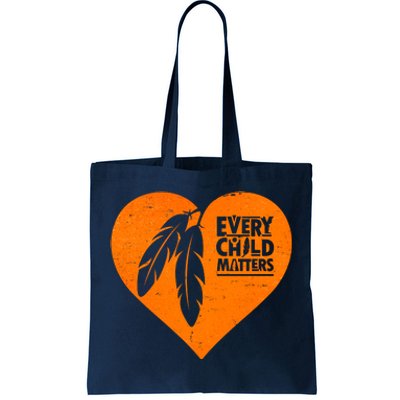 Every Child Matters Native American Feather Heart Tote Bag