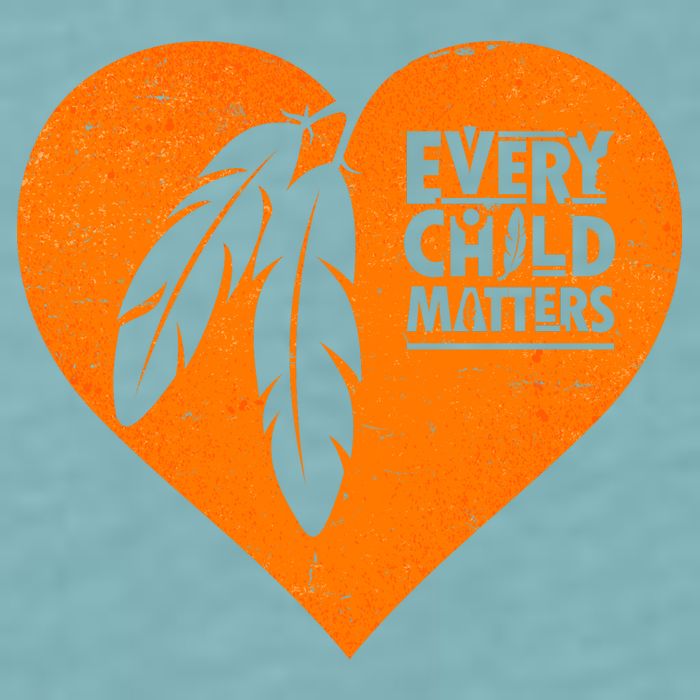 Every Child Matters Native American Feather Heart Sueded Cloud Jersey T-Shirt