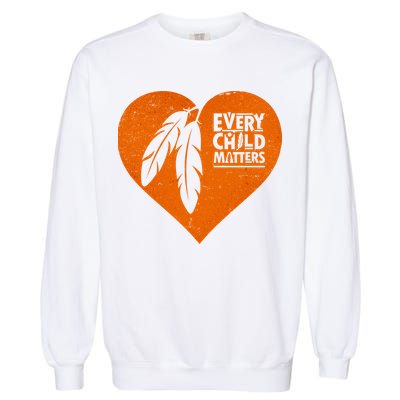 Every Child Matters Native American Feather Heart Garment-Dyed Sweatshirt