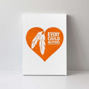 Every Child Matters Native American Feather Heart Canvas