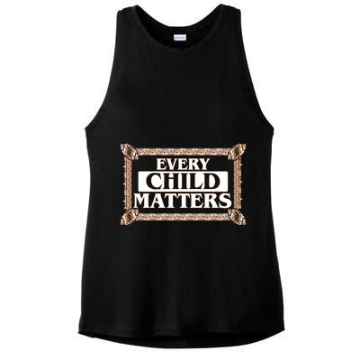 Every Child Matters Native American Indigenous Children Orange Day Ladies PosiCharge Tri-Blend Wicking Tank
