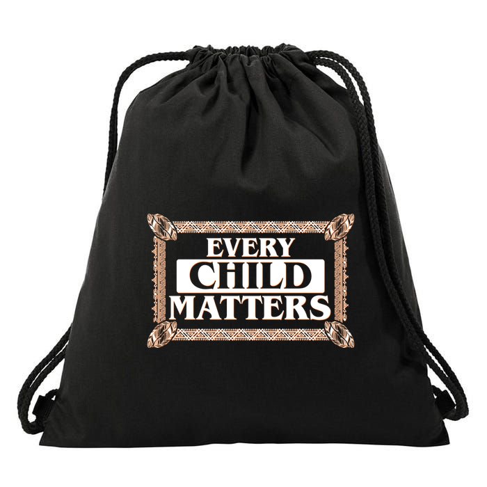 Every Child Matters Native American Indigenous Children Orange Day Drawstring Bag