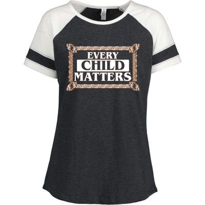 Every Child Matters Native American Indigenous Children Orange Day Enza Ladies Jersey Colorblock Tee