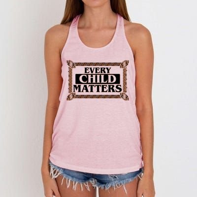 Every Child Matters Native American Indigenous Children Orange Day Women's Knotted Racerback Tank