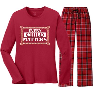 Every Child Matters Native American Indigenous Children Orange Day Women's Long Sleeve Flannel Pajama Set 