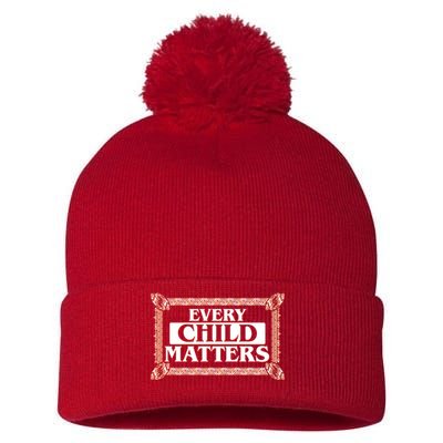 Every Child Matters Native American Indigenous Children Orange Day Pom Pom 12in Knit Beanie
