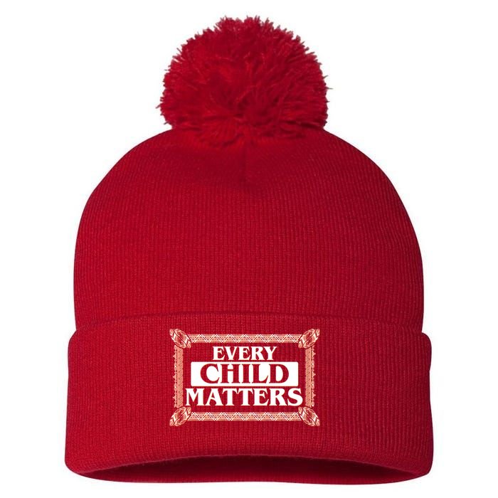 Every Child Matters Native American Indigenous Children Orange Day Pom Pom 12in Knit Beanie