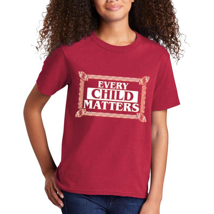 Every Child Matters Native American Indigenous Children Orange Day Kids T-Shirt