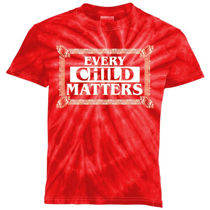 Every Child Matters Native American Indigenous Children Orange Day Kids Tie-Dye T-Shirt