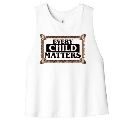 Every Child Matters Native American Indigenous Children Orange Day Women's Racerback Cropped Tank