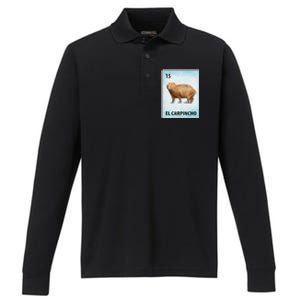 El Carpincho Mexican Capybara Cards Performance Long Sleeve Polo