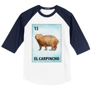 El Carpincho Mexican Capybara Cards Baseball Sleeve Shirt