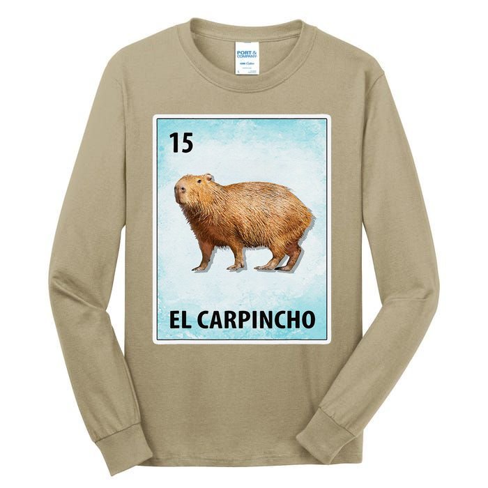 El Carpincho Mexican Capybara Cards Tall Long Sleeve T-Shirt