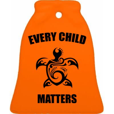 Every Child Matters Turtle Orange Day Ceramic Bell Ornament