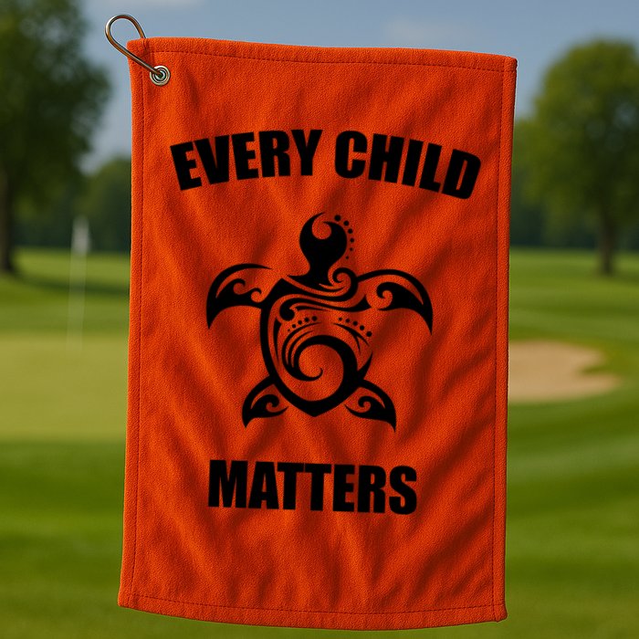 Every Child Matters Turtle Orange Day Golf Towel