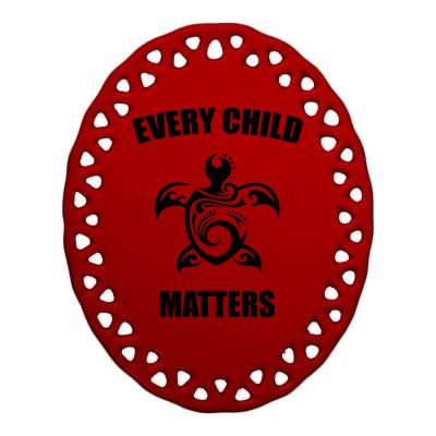 Every Child Matters Turtle Orange Day Ceramic Oval Ornament