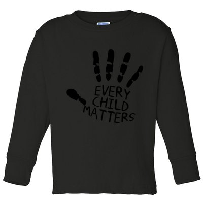 Every Child Matters Handprint Orange Day Toddler Long Sleeve Shirt
