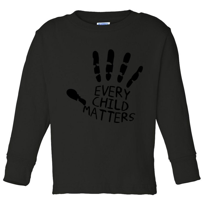 Every Child Matters Handprint Orange Day Toddler Long Sleeve Shirt