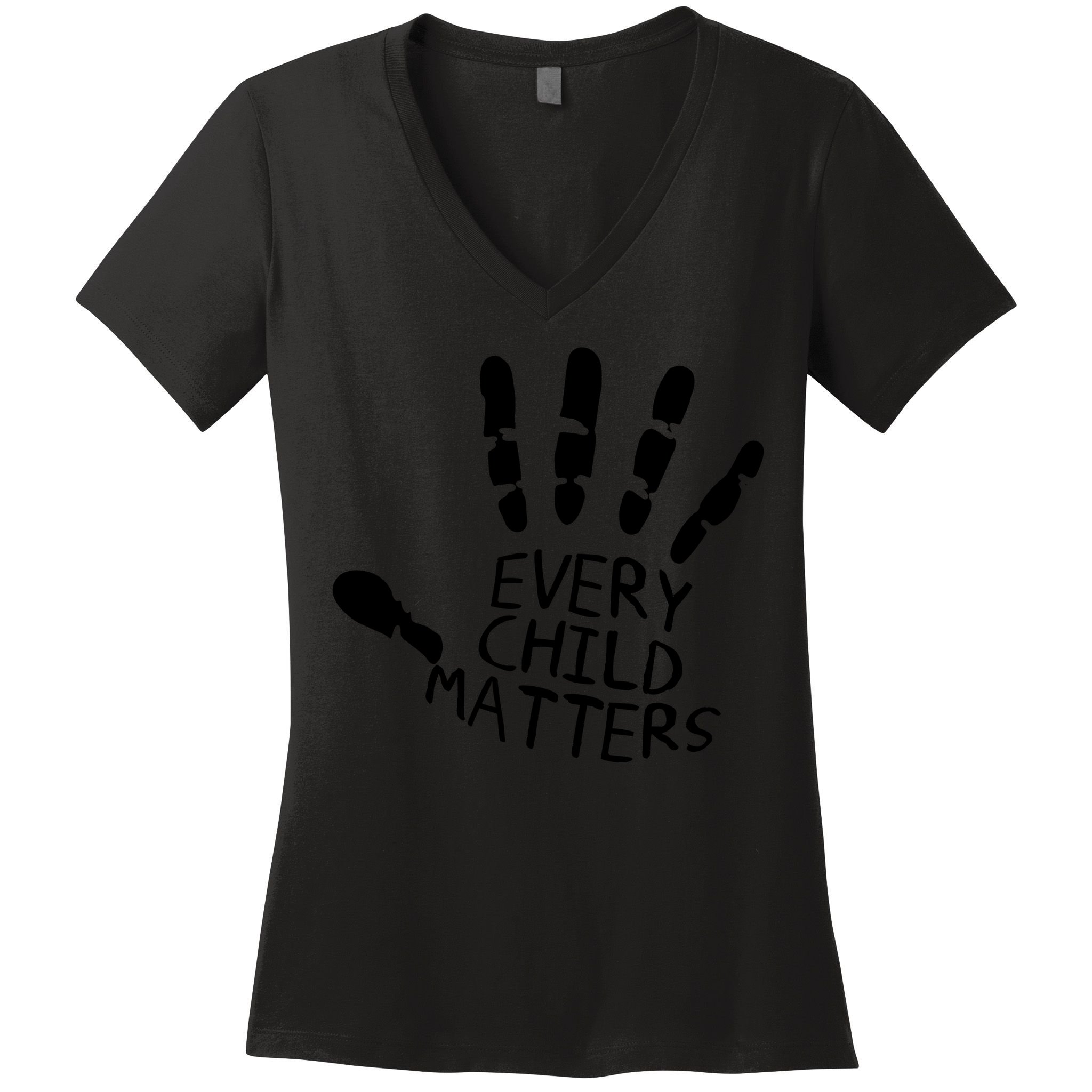 Every Child Matters Handprint Orange Day Women's V-Neck T-Shirt