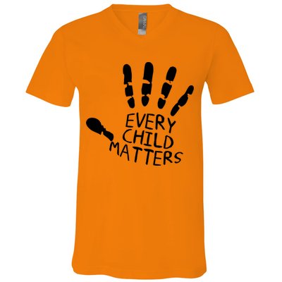 Every Child Matters Handprint Orange Day V-Neck T-Shirt