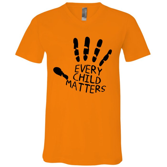 Every Child Matters Handprint Orange Day V-Neck T-Shirt