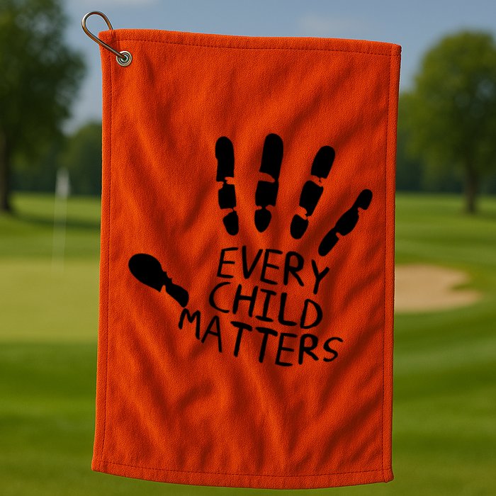 Every Child Matters Handprint Orange Day Golf Towel