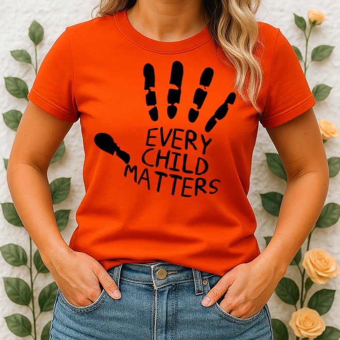 Every Child Matters Handprint Orange Day Womens T-Shirt