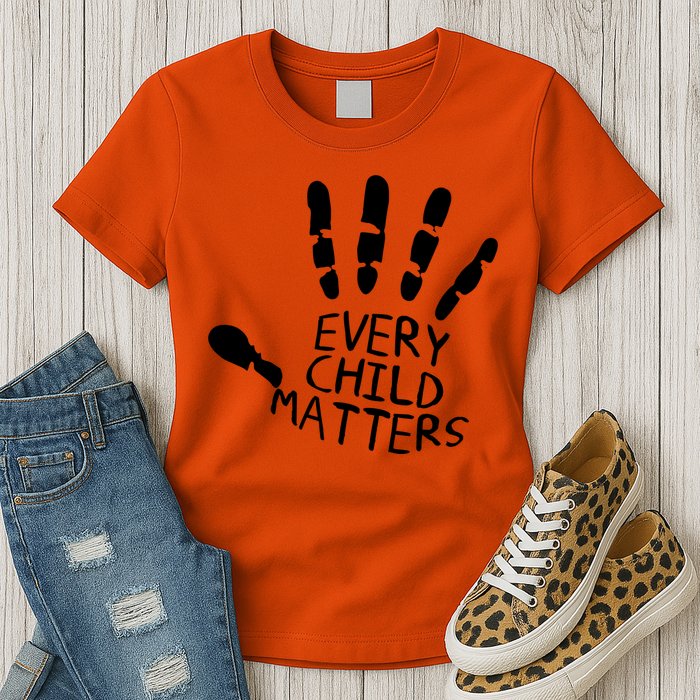 Every Child Matters Handprint Orange Day Womens T-Shirt