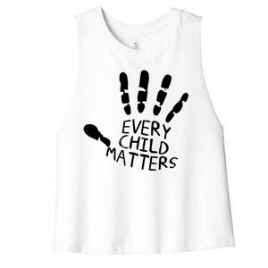 Every Child Matters Handprint Orange Day Women's Racerback Cropped Tank