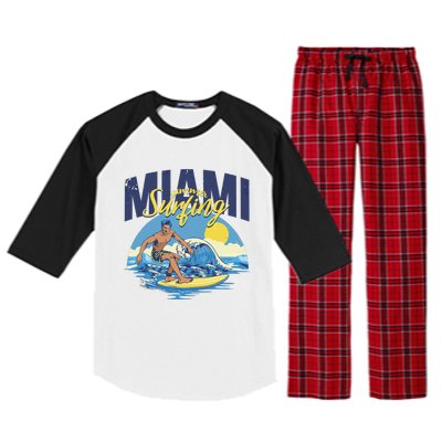 Enjoy Cool Miami Beach I Love Miami Florida Miami Raglan Sleeve Pajama Set