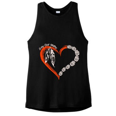 Every Child Matters Native American Pattern Ladies PosiCharge Tri-Blend Wicking Tank