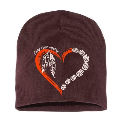 Every Child Matters Native American Pattern Short Acrylic Beanie