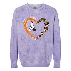 Every Child Matters Wear Orange Feather Heart Colorblast Crewneck Sweatshirt